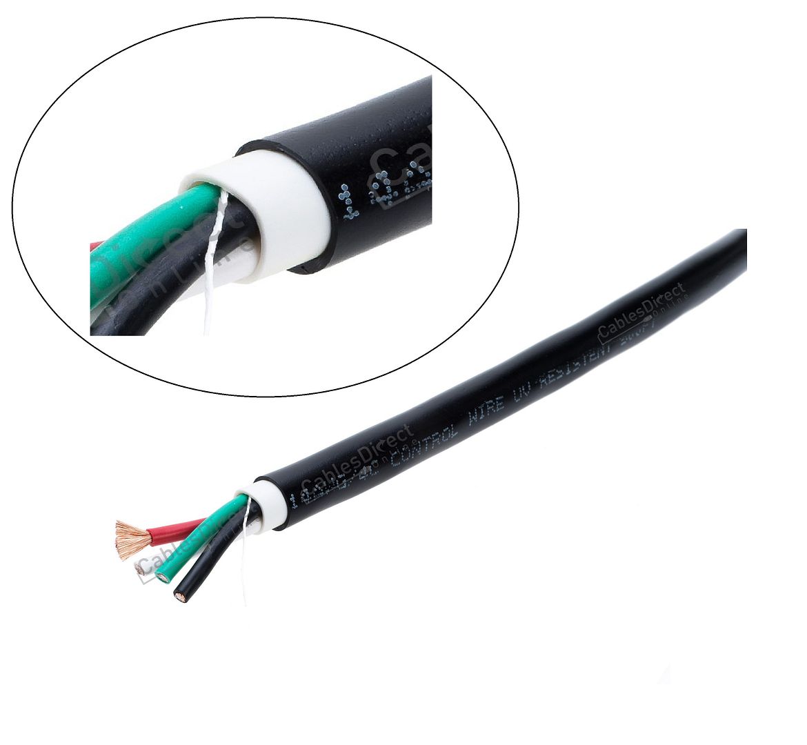 250FT Outdoor Black UV 16AWG Direct Burial Speaker Wire Cable Audio 16/